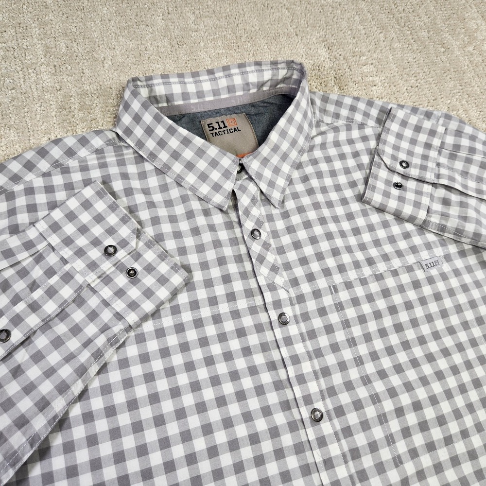 511 Tactical Shirt Men Large Echo Undercover Style Snap Button RAPIDraw Plaid